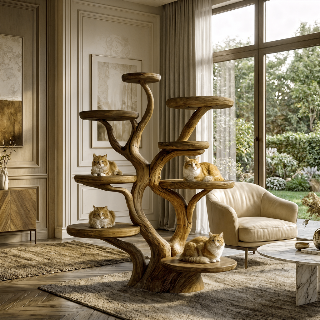 Rustic Organic Cat Tree Sculptural Pet Furniture