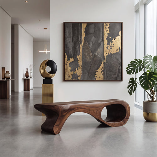 Artistic Sculptural Organic Bench For Entryway Decor