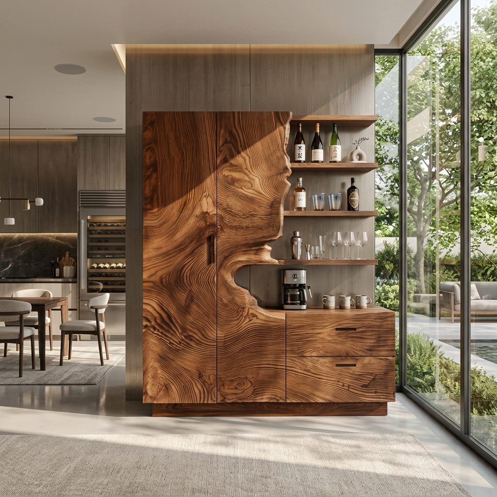 Modern Bar Cabinet With Wine Storage For Dining Room