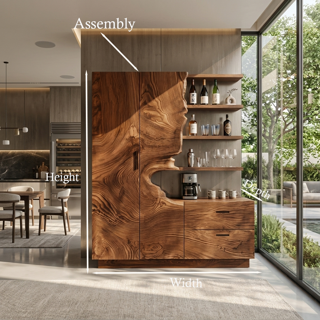 Modern Bar Cabinet With Wine Storage For Dining Room