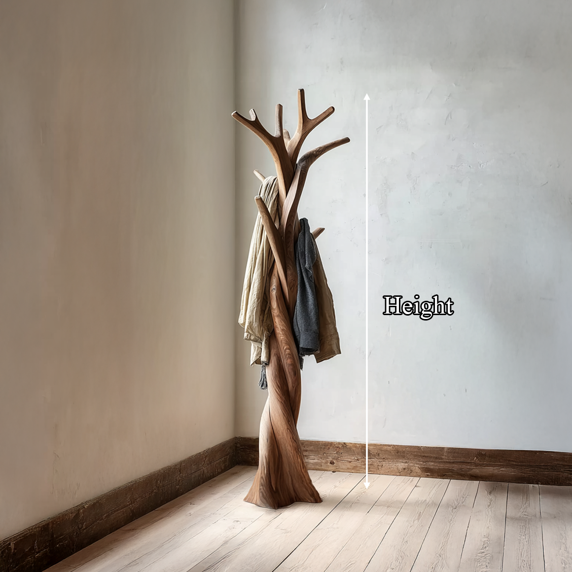 Rustic Twisted Tree Branch Coat Rack