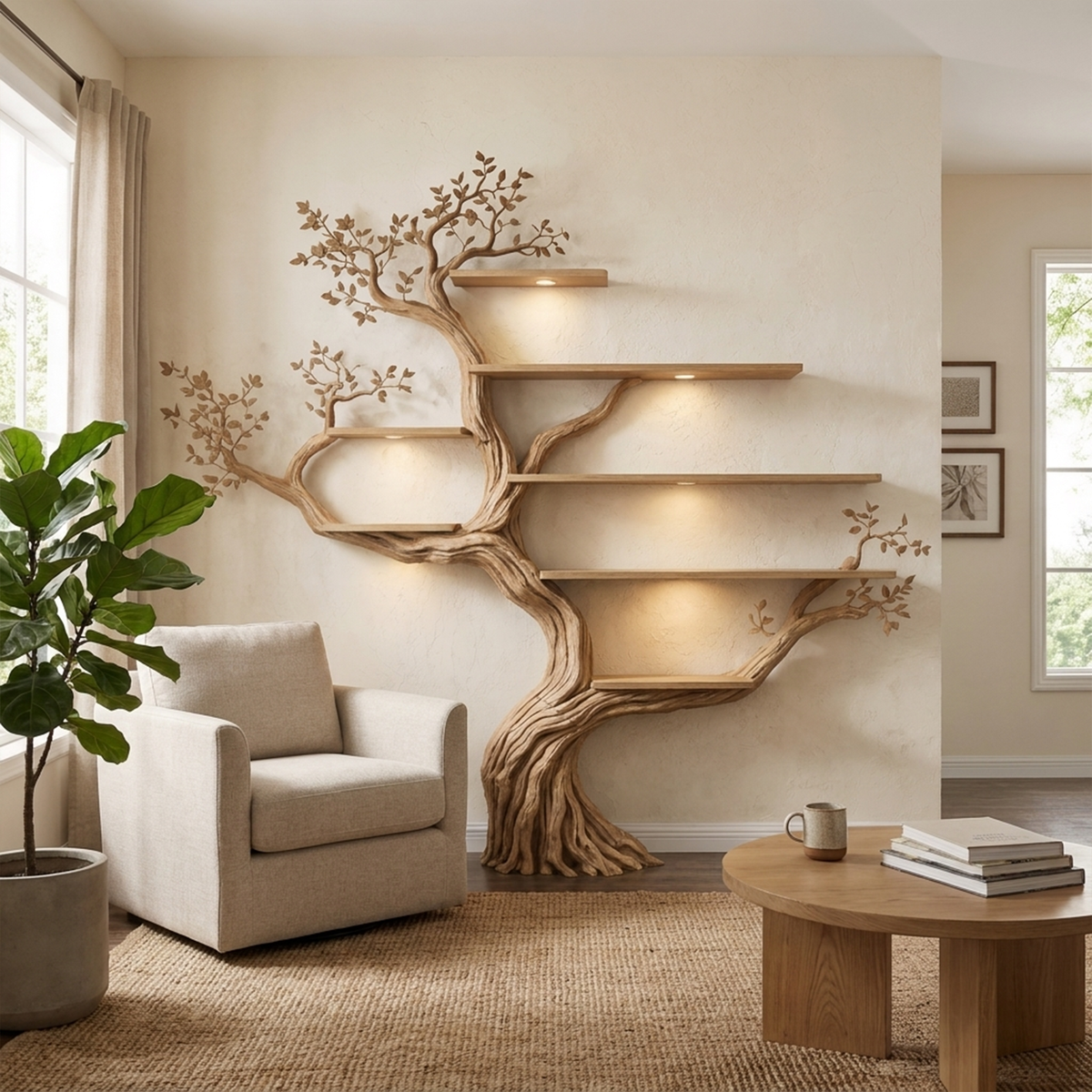 Modern Organic Tree Bookshelf