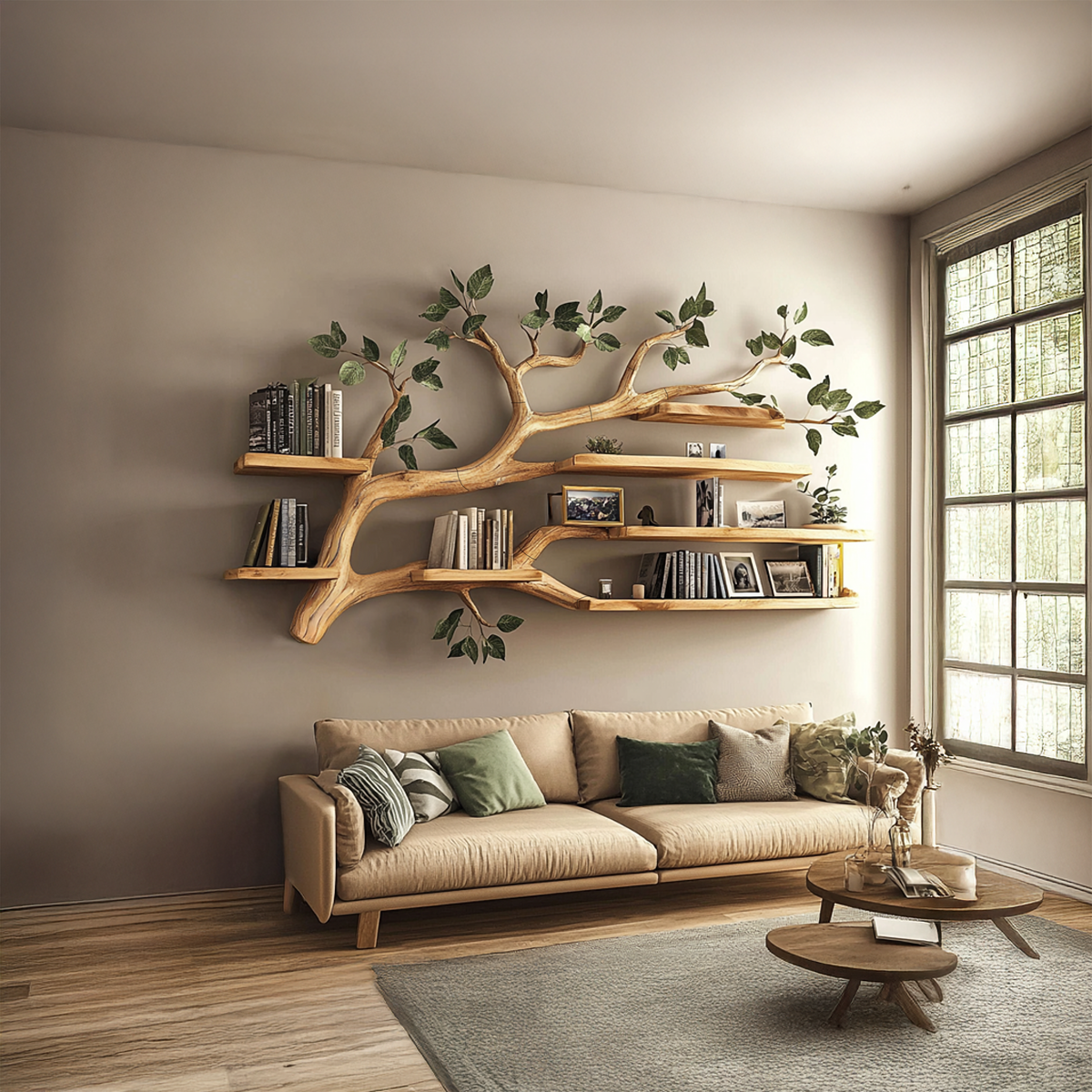 Rustic Tree Wall Shelf