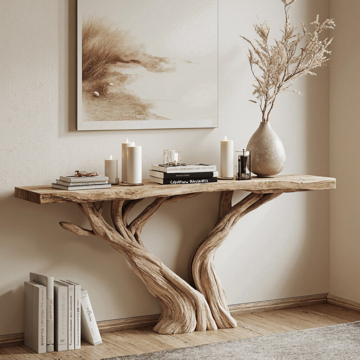 Handcrafted Live Edge Console Table For Rustic Home Decor