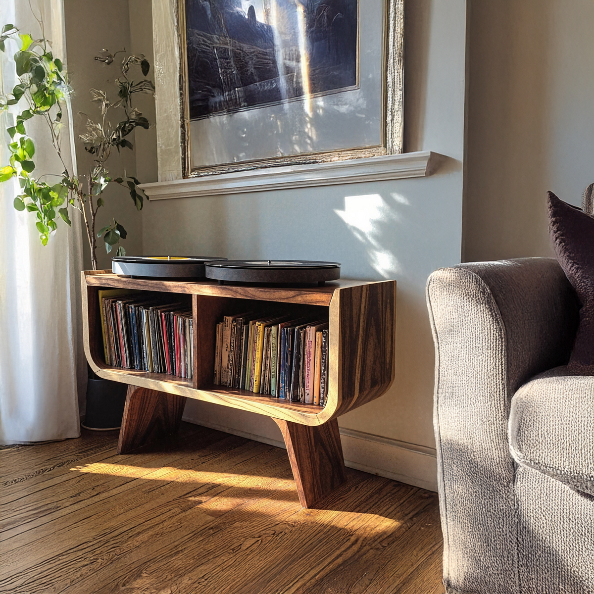 Minimalist Record Player Stand For Living Room