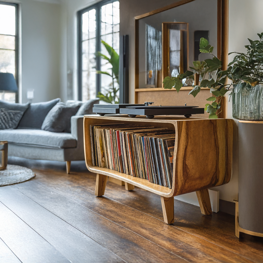 Elegant Record Player Stand For Living Room