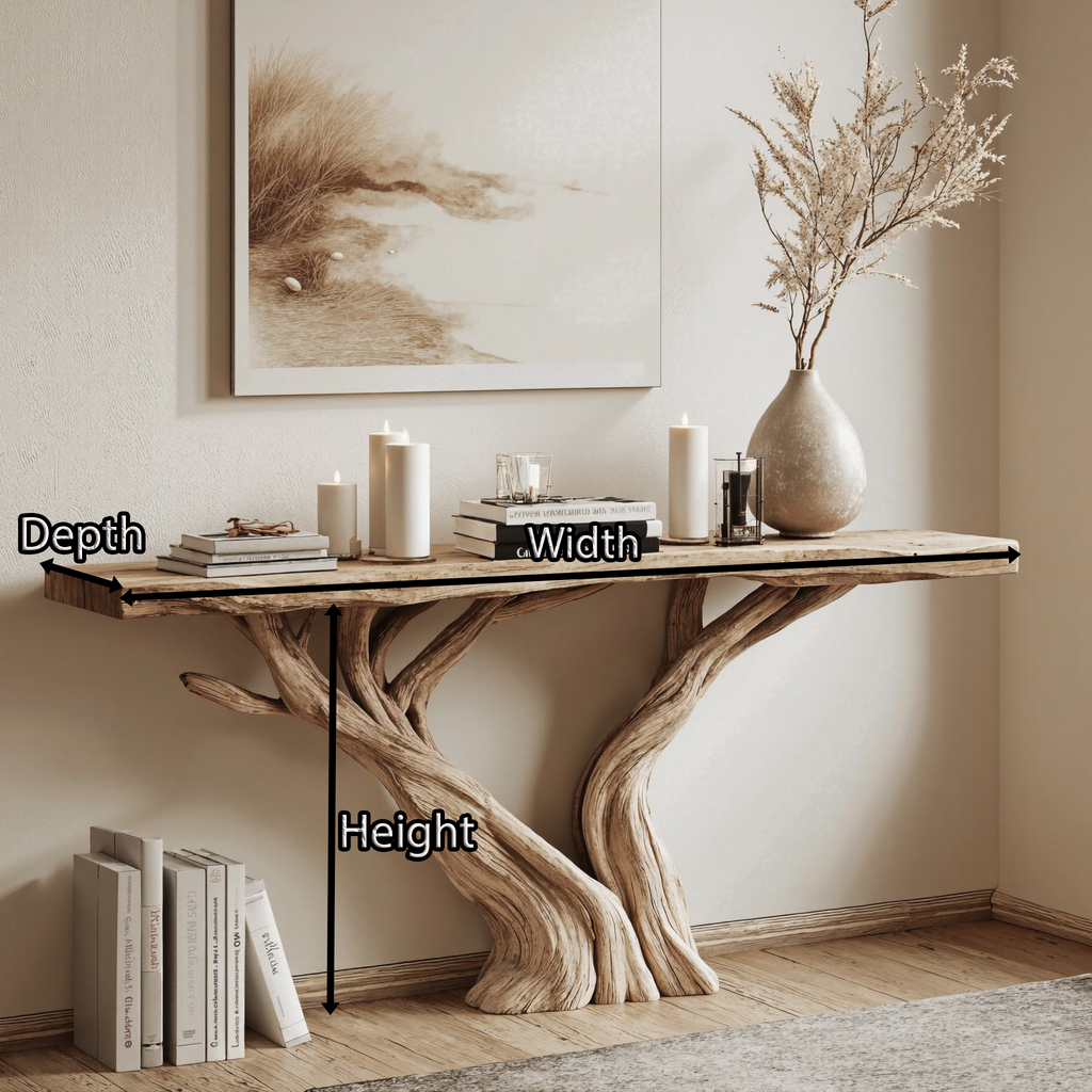 Handcrafted Live Edge Console Table For Rustic Home Decor